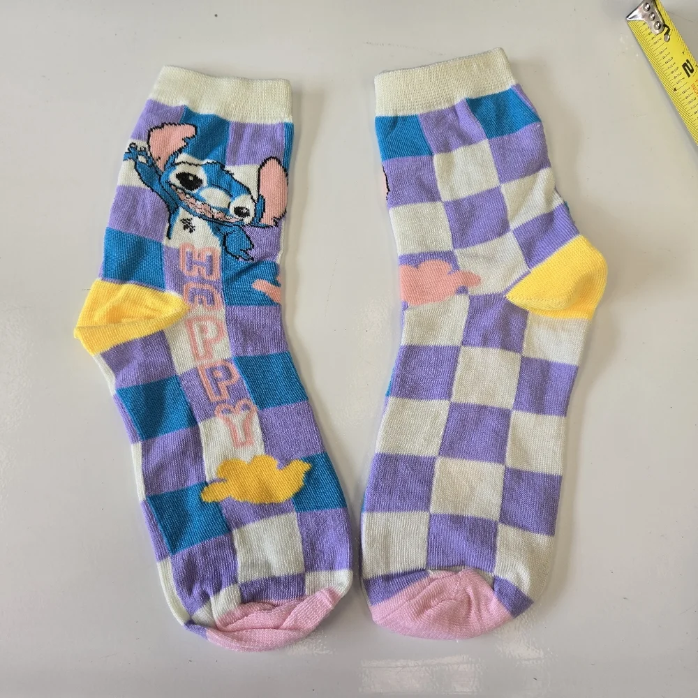 🍒🍒 Stitch Plaid Crew Socks